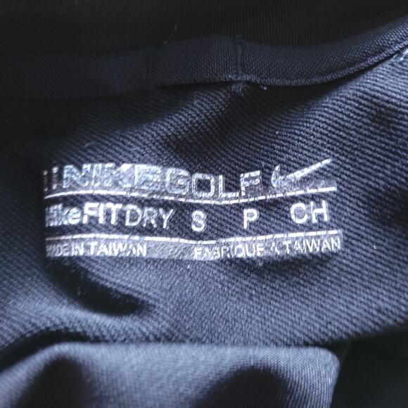 Nike Fit Dry Golf Small Men Black Long Sleeve Athletic Atleisure Mockneck Swoosh - Picture 4 of 5